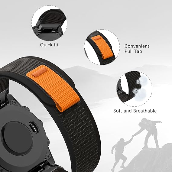 Watch Strap Band Garmin Fenix 5 6 7 8 6S Pro 7s 6X Pro 5X Plus Quick Release Nylon Loop