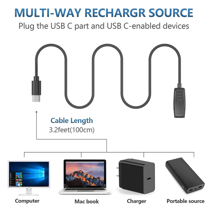 USB Type C Charge Garmin Forerunner 30 35 735 235 230 630 645 S20 Cable  Approach G10 S20 Vivomove HR