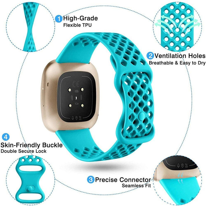 Fitbit Sense Strap Silicone Sports Band Breathable