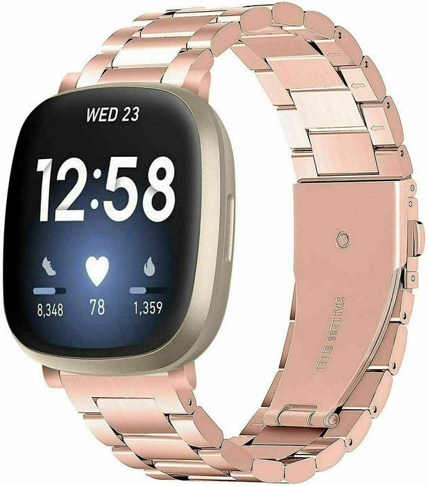 Watch Band Fitbit Versa Rose Gold Metal Strap Watch Band Fitbit