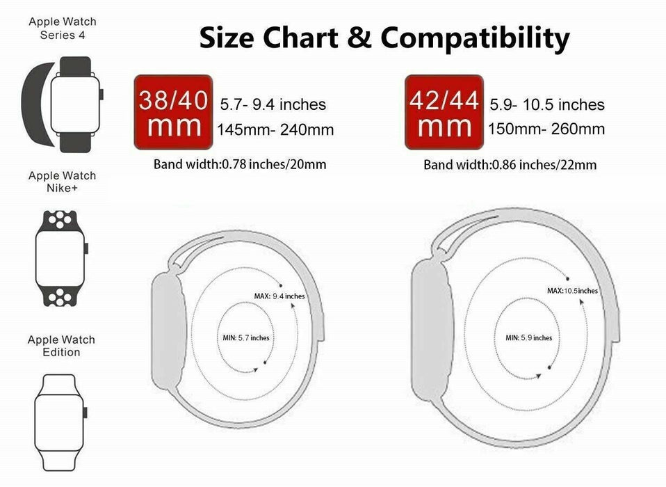 Apple watch series store 4 band size